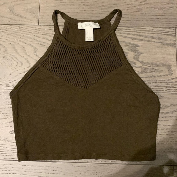 Forever 21 Crop Top in Army Green Size M - Picture 1 of 3
